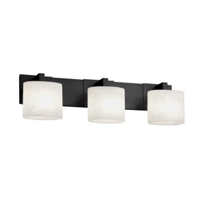 Bathroom Fixtures Three Lights by Justice Designs ( 102 | FSN-8923-30-OPAL-MBLK Fusion ) 