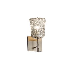 Sconces Single Glass by Justice Designs ( 102 | GLA-8411-16-CLRT-NCKL Veneto Luce ) 