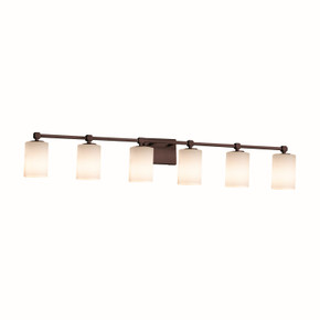 Bathroom Fixtures Five+Lights by Justice Designs ( 102 | FSN-8426-10-OPAL-DBRZ-LED6-4200 Fusion ) 