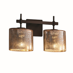Bathroom Fixtures Two Lights by Justice Designs ( 102 | FSN-8412-30-MROR-DBRZ Fusion ) 