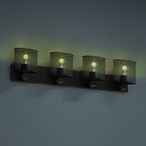 Bathroom Fixtures Four Lights by Justice Designs ( 102 | MSH-8924-30-DBRZ Wire Mesh ) 
