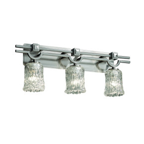 Bathroom Fixtures Three Lights by Justice Designs ( 102 | GLA-8503-16-CLRT-NCKL-LED3-2100 Veneto Luce ) 