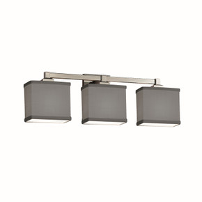 Bathroom Fixtures Three Lights by Justice Designs ( 102 | FAB-8433-55-GRAY-NCKL-LED3-2100 Textile ) 
