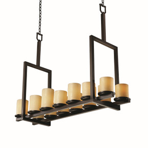 Linear/Island Geometric/Linear by Justice Designs ( 102 | CNDL-8764-10-AMBR-DBRZ-LED14-9800 CandleAria ) 
