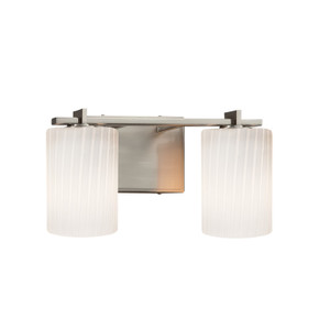 Bathroom Fixtures Two Lights by Justice Designs ( 102 | FSN-8442-10-RBON-NCKL Fusion ) 