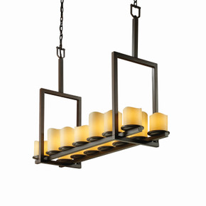 Linear/Island Geometric/Linear by Justice Designs ( 102 | CNDL-8764-14-AMBR-DBRZ-LED14-9800 CandleAria ) 