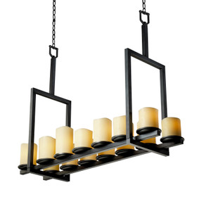 Linear/Island Geometric/Linear by Justice Designs ( 102 | CNDL-8764-14-AMBR-MBLK-LED14-9800 CandleAria ) 