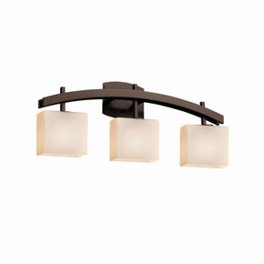 Bathroom Fixtures Three Lights by Justice Designs ( 102 | FSN-8593-55-OPAL-DBRZ Fusion ) 