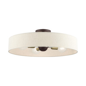 Semi-Flush Mts. Drum Shade by Livex Lighting ( 107 | 46038-07 Venlo ) 