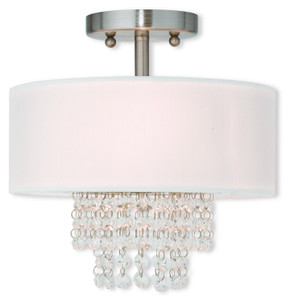 Semi-Flush Mts. Drum Shade by Livex Lighting ( 107 | 51025-91 Carlisle ) 