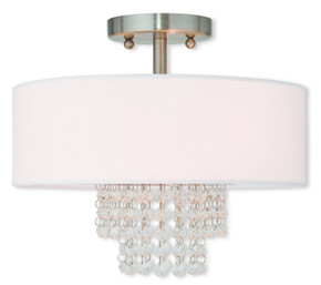 Semi-Flush Mts. Drum Shade by Livex Lighting ( 107 | 51026-91 Carlisle ) 