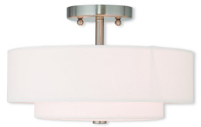 Semi-Flush Mts. Drum Shade by Livex Lighting ( 107 | 51043-91 Meridian ) 