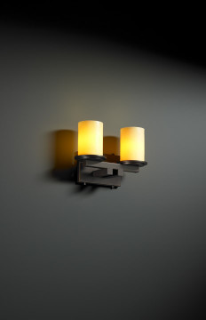 Bathroom Fixtures Two Lights by Justice Designs ( 102 | CNDL-8772-10-AMBR-DBRZ CandleAria ) 