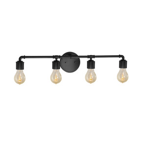 Bathroom Fixtures Four Lights by Justice Designs ( 102 | NSH-8464-MBLK No Shade Material ) 