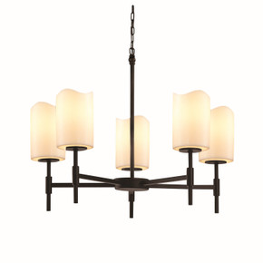 Mid. Chandeliers Glass Up by Justice Designs ( 102 | CNDL-8410-14-CREM-MBLK CandleAria ) 