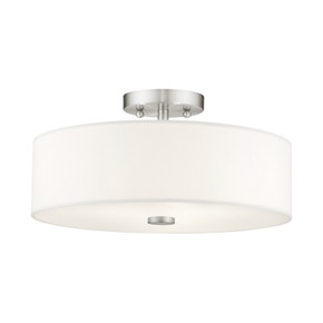 Semi-Flush Mts. Drum Shade by Livex Lighting ( 107 | 51054-91 Meridian ) 