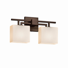Bathroom Fixtures Two Lights by Justice Designs ( 102 | FSN-8702-55-OPAL-DBRZ-LED2-1400 Fusion ) 