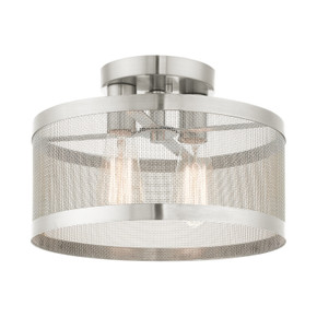 Semi-Flush Mts. Drum Shade by Livex Lighting ( 107 | 46217-91 Industro ) 