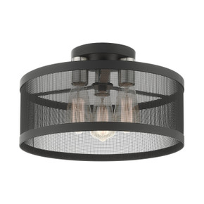 Semi-Flush Mts. Drum Shade by Livex Lighting ( 107 | 46218-04 Industro ) 