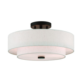 Semi-Flush Mts. Drum Shade by Livex Lighting ( 107 | 51084-92 Monroe ) 
