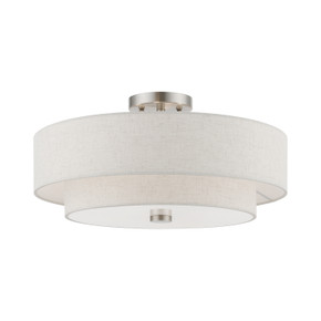 Semi-Flush Mts. Drum Shade by Livex Lighting ( 107 | 51085-91 Meridian ) 