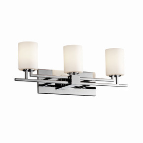 Bathroom Fixtures Three Lights by Justice Designs ( 102 | FSN-8703-10-OPAL-CROM Fusion ) 