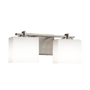Bathroom Fixtures Two Lights by Justice Designs ( 102 | FSN-8442-55-OPAL-NCKL Fusion ) 