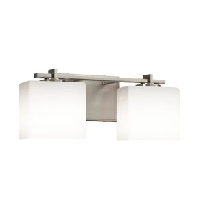 Bathroom Fixtures Two Lights by Justice Designs ( 102 | FSN-8442-55-OPAL-NCKL-LED2-1400 Fusion ) 