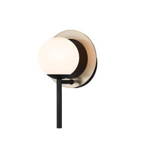 Sconces Single Glass by Justice Designs ( 102 | FSN-4221-OPAL-MBBR Fusion ) 