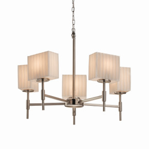 Mid. Chandeliers Glass Up by Justice Designs ( 102 | PNA-8410-55-WFAL-NCKL Porcelina ) 
