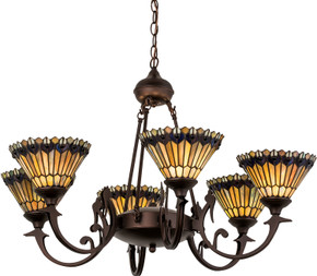 Mid. Chandeliers Glass Up by Meyda Tiffany ( 57 | 16099 Tiffany Jeweled Peacock ) 