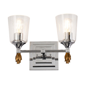 Bathroom Fixtures Two Lights by Lucas + McKearn ( 175 | BB1022PC-2-F1G Vetiver ) 