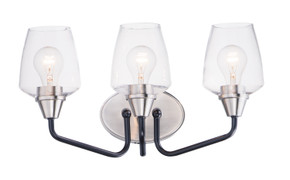 Bathroom Fixtures Three Lights by Maxim ( 16 | 26122CLBKSN Goblet ) 