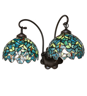 Sconces Double Glass by Meyda Tiffany ( 57 | 244821 Nightfall Wisteria ) 