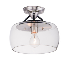Flush Mounts Drum Shade by Maxim ( 16 | 26129CLBKSN Goblet ) 