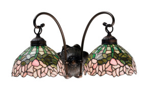 Sconces Double Glass by Meyda Tiffany ( 57 | 18712 Tiffany Cabbage Rose ) 