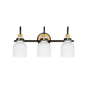 Bathroom Fixtures Three Lights by Maxim ( 16 | 12333WTBKSBR Milk ) 