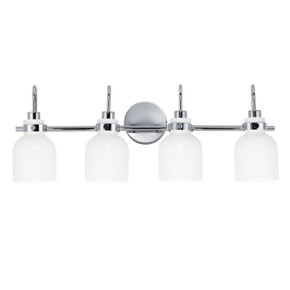 Bathroom Fixtures Four Lights by Maxim ( 16 | 12334WTPC Milk ) 