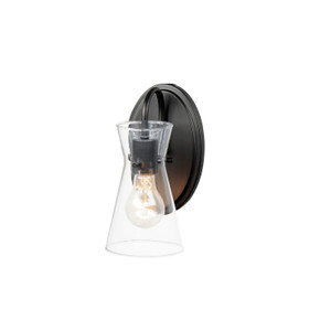 Sconces Single Glass by Maxim ( 16 | 12481CLBK Ava ) 