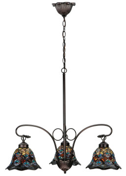 Mid. Chandeliers Glass Down by Meyda Tiffany ( 57 | 140351 Tiffany Peacock Feather ) 