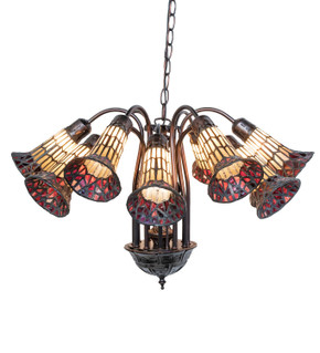 Mid. Chandeliers Glass Down by Meyda Tiffany ( 57 | 251603 Stained Glass Pond Lily ) 