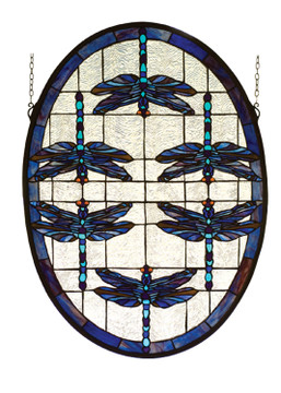 Home Accents Tiffany Windows/Wall Panels by Meyda Tiffany ( 57 | 78087 Dragonflies Oval ) 