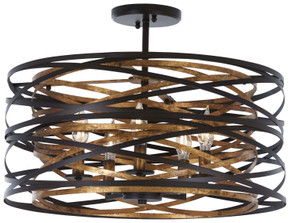 Semi-Flush Mts. Drum Shade by Minka-Lavery ( 7 | 4671-111 Vortic Flow ) 