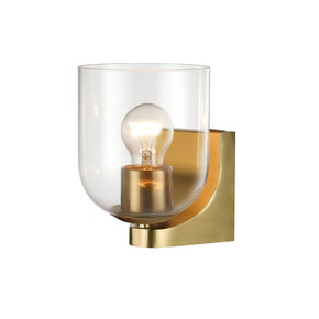 Sconces Single Glass by Maxim ( 16 | 21231CLNAB Scoop ) 