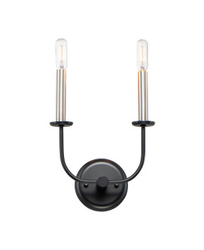 Sconces Double Candle by Maxim ( 16 | 10322BKSN Wesley ) 