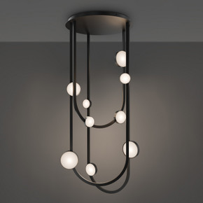 Large Chandeliers Multi-Port/Cascade by Modern Forms ( 281 | FM-42551-35-BK Tableau ) 