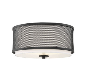 Semi-Flush Mts. Drum Shade by Meridian ( 446 | M60018MBK Mflus ) 