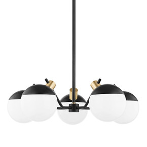 Mid. Chandeliers Glass Down by Mitzi ( 428 | H573805-AGB/SBK Miranda ) 