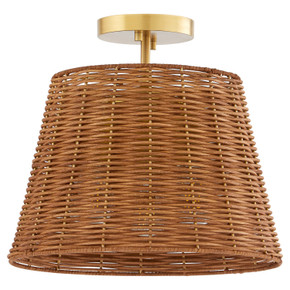 Semi-Flush Mts. Glass Down by Quorum ( 19 | 2893-13-80 Wicker ) 