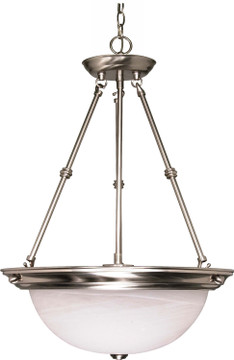 Pendants Bowl Style by Nuvo Lighting ( 72 | 60-204 Alabaster Glass Brushed Nickel ) 